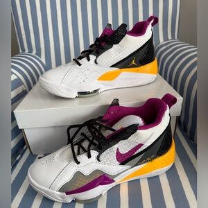 Women's Jordan Zoom '92 "Cactus Flower" sneakers in the White/Laser Orange/Black